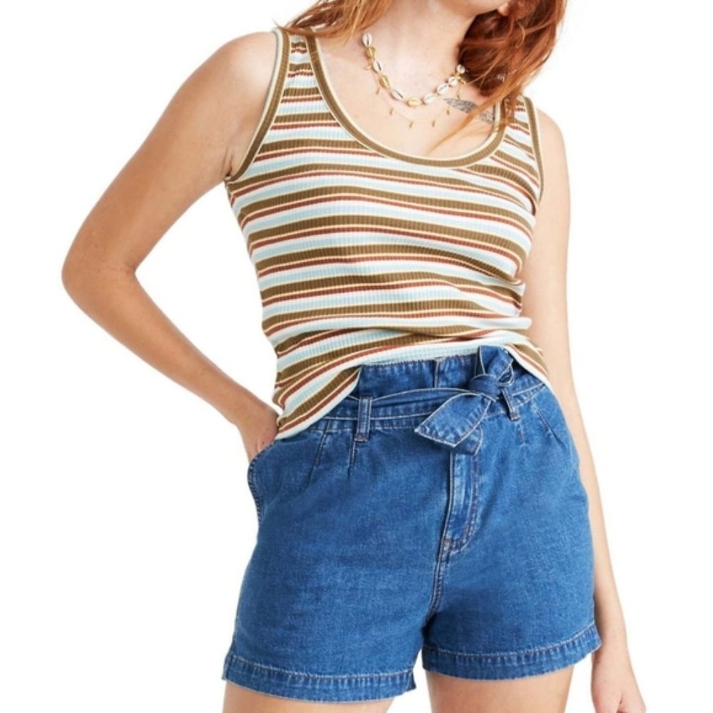 Madewell Ribbed Scoop Tank Top sz XS NWT